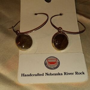 Handcrafted Nebraska River Rock Earrings